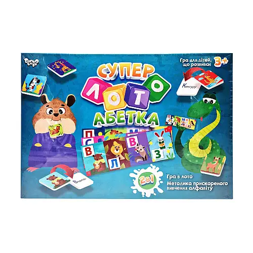 Настольная обучающая игра "Суперлото" Алфавит Danko Toys СЛА-01U Укр