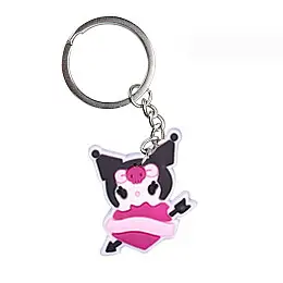 Брелок гумовий Bioworld Куромі з серцем Kuromi Моя Мелодія Onegai My Melody (23152)