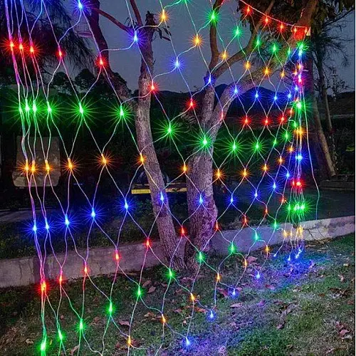 Сітка гірлянда VigohA 120LED 1,5x1,5м прозорий силіконовий провід Мікс