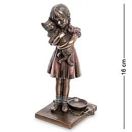 Статуетка декоративна Дівчинка з кошеням Veronese AL32464