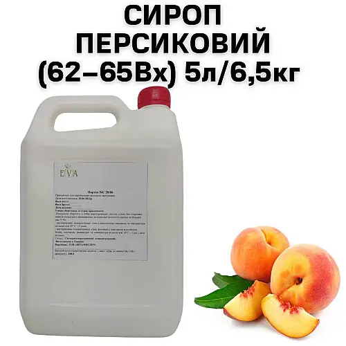 Сироп Eva Персиковый 5 л / 6,5 кг