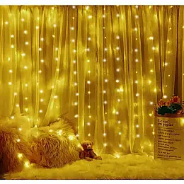 Світлодіодна водонепроникна гірлянда-завіса штора Sunnest 3*3м 300LED USB з пультом (SUN-300L)