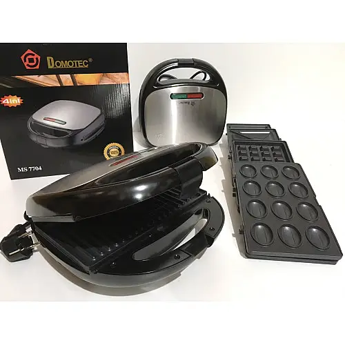 Сендвичница 4 в 1 Domotec MS-7704 Черная (101126)