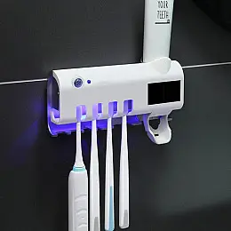 Диспенсер  UV Toothbrush Sterilizer для зубной пасты и щеток 2 в 1 с функцией стерилизации