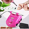 Фрезер-машинка для маникюра и педикюра с педалью Beauty nail 9-1 DM-208 коррекции искусственных ногтей 6 насадок 25 т об/мин Розовая