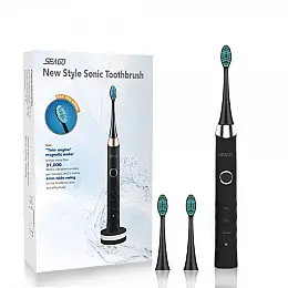 Звуковая зубная щетка взрослая электрическая Seago SG987 Черная (384)