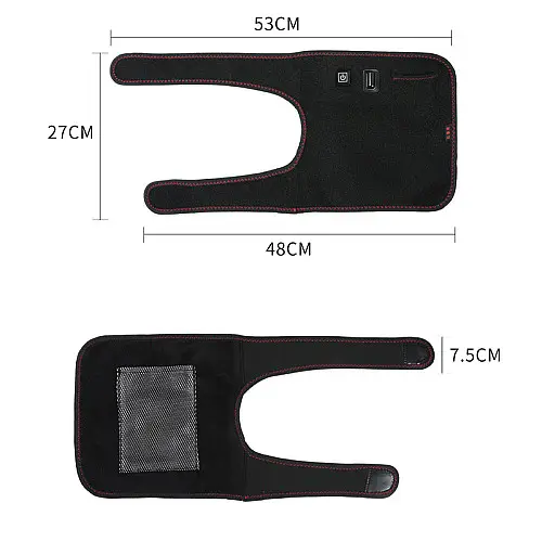 Бандаж на колінний суглоб з підігрівом через USB Lesko YX206 One Size Чорний (10016-50206)