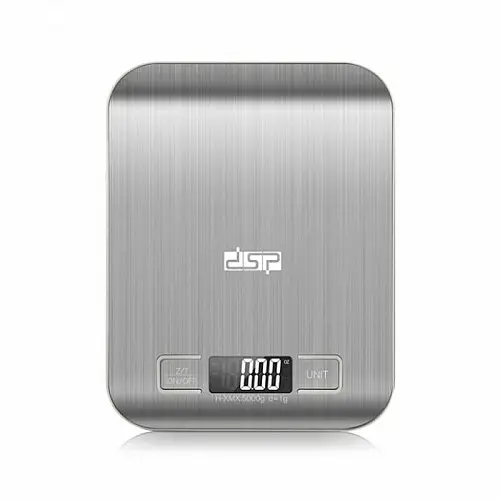 Весы кухонные электронные DSP KD7012 металлические + батарейки 5 кг Серый