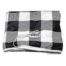 Электрическая шаль плед с подогревом Lesko Usb 140х80 см Black + White (10419-54899)