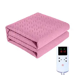 Електропростирадло плед ковдра Lesko STT 180*150 см Pink з підігрівом від мережі 220 вольт