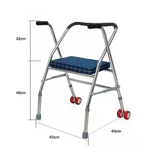 Ходунки на колесах для взрослого с сидением Lesko YK-25 80х50х43 см (11164-61785)