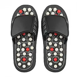 Массажные рефлекторные тапочки RIAS Foot Reflex Black (3_02922)