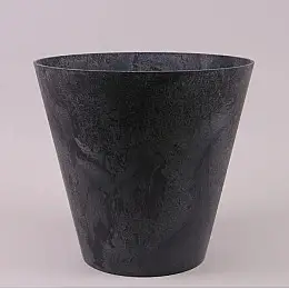 Горщик пластиковий Flora Tubus Beton Effect Антрацитовий 37.5х39 см 28.5 л Антрацит (SK000005)