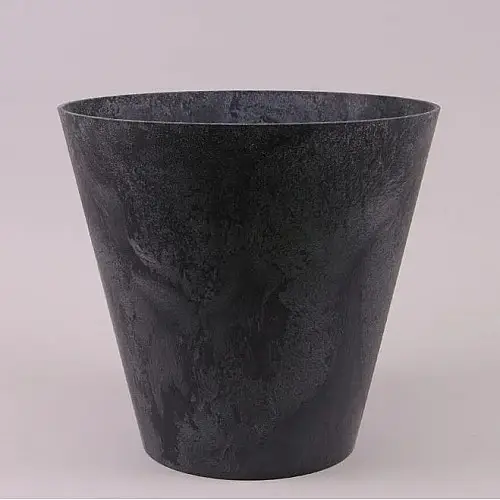 Горщик пластиковий Flora Tubus Beton Effect Антрацитовий 37.5х39 см 28.5 л Антрацит (SK000005)