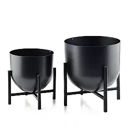 Кашпо на підставках металеві Flora Swen 2 шт Black (SK000244)