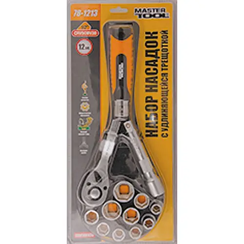 Набір насадок торцевих MASTERTOOL PROFI CrV 1/2" 10-24 мм 12 шт (78-1213)