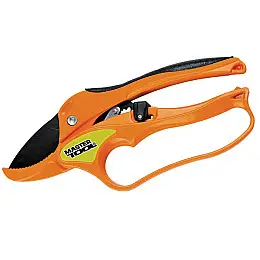Секатор садовый с храповым механизмом MASTERTOOL 200 мм лезвие Mn65+тефлон наковальня (14-6112)