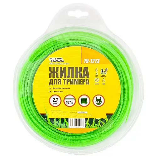Леска для триммера MASTERTOOL Квадрат крученный 2,70 мм 107 м (19-1213)