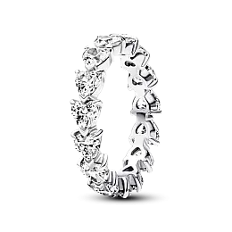 Срібна каблучка Pandora Ряд сердець 193103C01 60