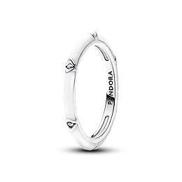 Срібна каблучка Pandora Me Біла емаль та камінці 193089C01 50