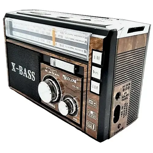Радіо з ліхтариком/USB/SD/акумулятором Golon RX-381/2 аналогове USB/SD Коричневий (1920775263)