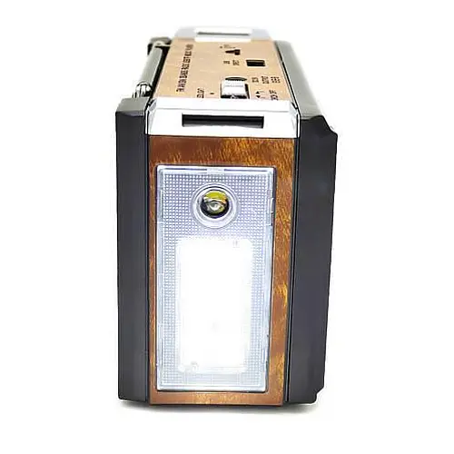 Аналоговий радіоприймач на акумуляторі Golon RX-381/2 USB/SD з LED ліхтарем Коричневий (1920775523)