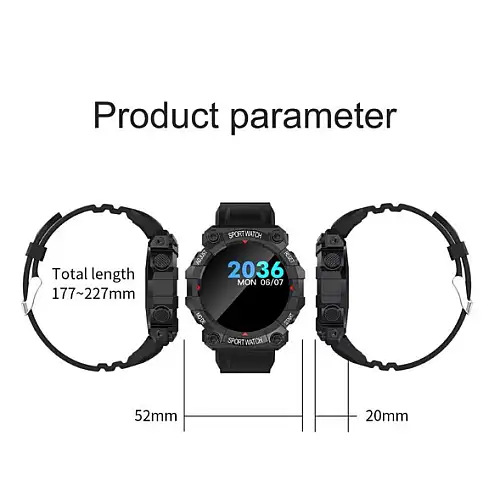 Сенсорний розумний смарт-годинник Smart FD68S Black (16103-hbr)