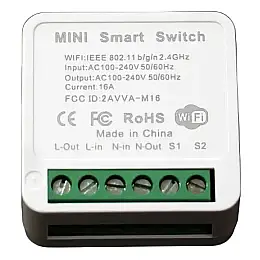 Умный беспроводной включатель RIAS M-16 Wi-Fi 220V 16A/3520W White (3_01781)