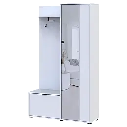 Прихожая Doros Дора Белый 1 ДСП/1 Зеркало 113.5х40х192 (44900239)