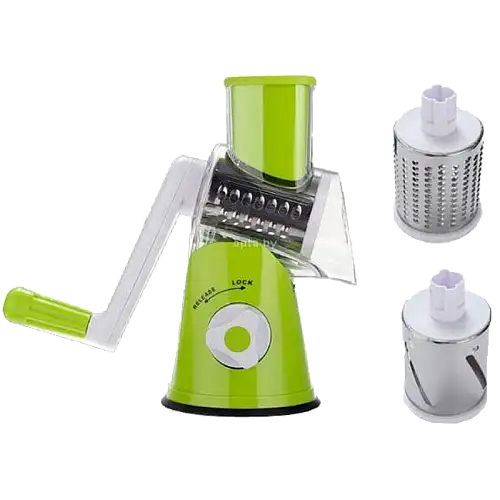 Універсальна механічна овочерізка мультислайсер TableTop TableTop Drum Grater 3 насадки (1756374727)