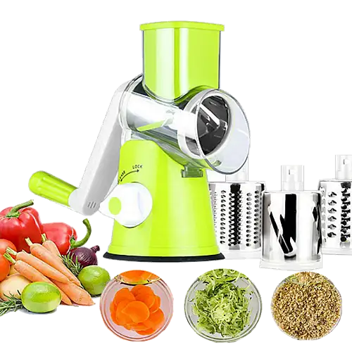 Універсальна механічна овочерізка мультислайсер TableTop TableTop Drum Grater 3 насадки (1756374727)