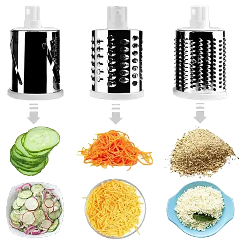 Універсальна механічна овочерізка мультислайсер TableTop TableTop Drum Grater 3 насадки (1756374727)