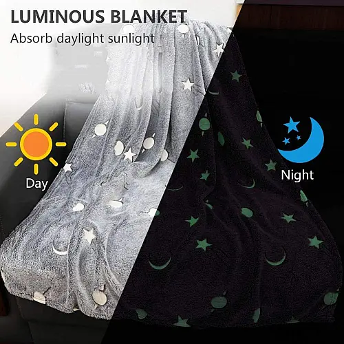 Плед зірки, що світиться OPT-TOP Blanket день/ніч 120х150 см Grey (1756375703)