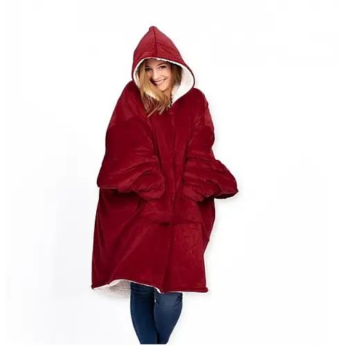 Толстовка-плед із капюшоном OPT-TOP Huggle Hoodie двостороння червоний (1762056417)