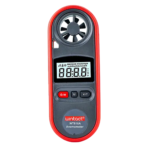 Анемометр цифровий 0,7-30м/с, -10-45°C WINTACT WT816A