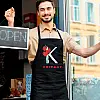 Фартук чорний кухонний з принтом для флориста "К - квіткар. Червоні маки" ФА000759 Кавун 68 см