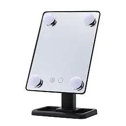 Косметическое зеркало с LED подсветкой RIAS HH083 360 Black (3_01478)