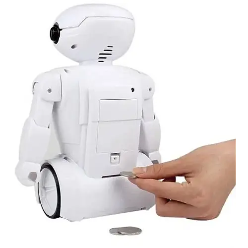 Копилка робот електронна OPT-TOP Robot Piggy Bank Universal з світильником і кодовим замком біла (2083723498)