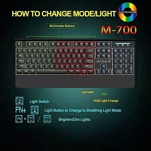 Клавіатура ігрова професійна світлова Ubays AOAS M-700 (2087381051)