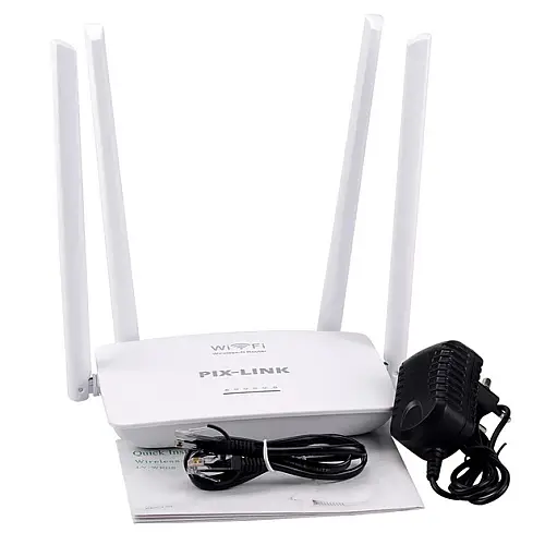 WI-FI роутер 4 антени маршрутизатор Pix-Link LV-WR08 Білий (16172-hbr)