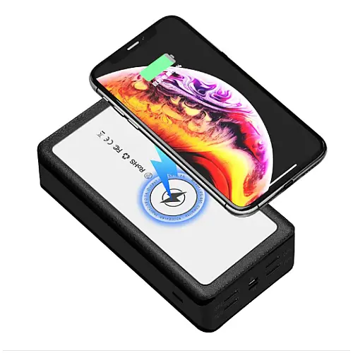 УМБ Solar 30000 mAh 22,5 Вт с беспроводной зарядкой солнечной панелью и фонариком Чёрный (PS-403)