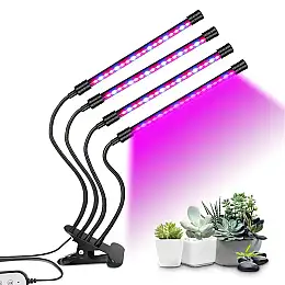 Гибкая светодиодная фитолампа для домашних растений с таймером LED Supretto 50ВТ с 4 лампами для растений (2099342052)