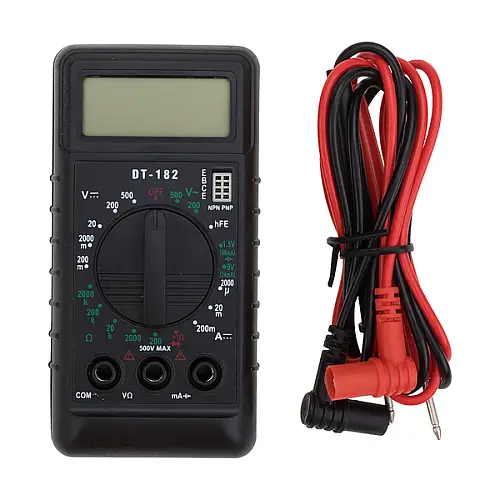 Цифровий мультиметр-тестер RIAS DT-182 з щупами Black