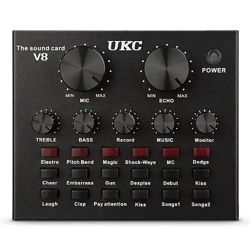 Звуковая карта UKC V8 внешняя с Bluetooth Black (3_01998)