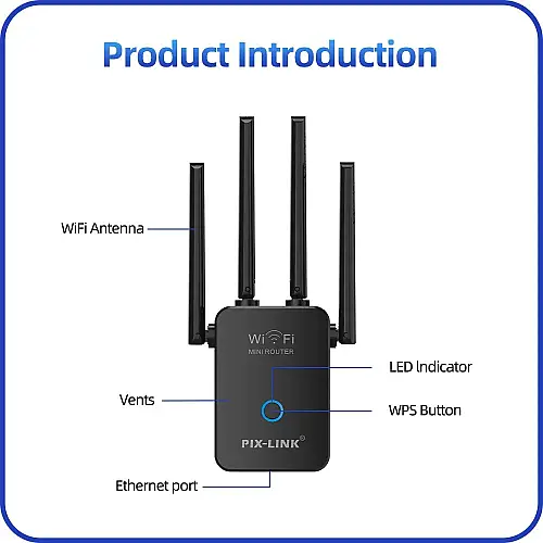 Ретранслятор Wi-Fi Pix-Link LV-WR32Q Black (16168-hbr)