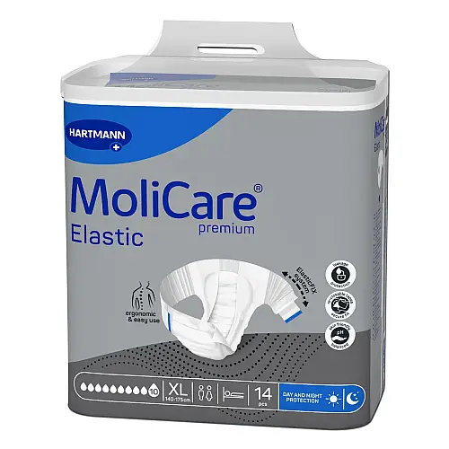 Подгузники нічні для дорослих Paul Hartmann MoliCare Premium Elastic 10 крапель XL 14шт