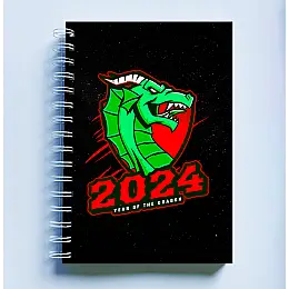 Скетчбук Sketchbook блокнот для малювання з новорічним принтом "Рік Дракона 2024 Дракон 2024" А3 Кавун 48