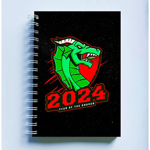 Скетчбук Sketchbook блокнот для малювання з новорічним принтом "Рік Дракона 2024 Дракон 2024" А3 Кавун 48