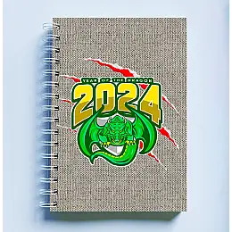 Скетчбук Sketchbook блокнот для малювання з новорічним принтом "Рік Дракона 2024 Дракон" А3 Кавун 48
