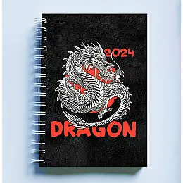 Скетчбук Sketchbook блокнот для малювання з новорічним принтом "2024 Dragon. Дракон 2024" А3 Кавун 48
